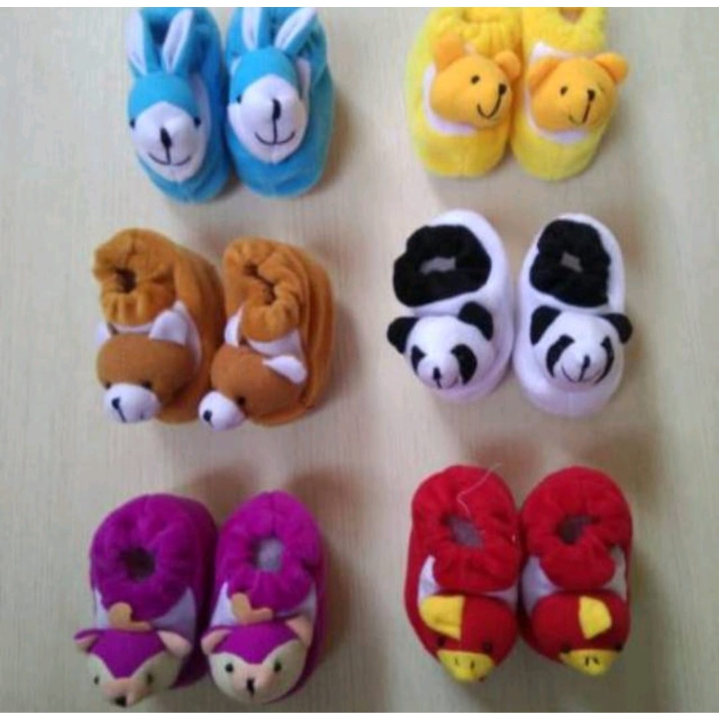 Sepatu Bayi Bulu Lucu Motif Kelinci Sepatu Bulu Newborn Usia 3-12 Bulan