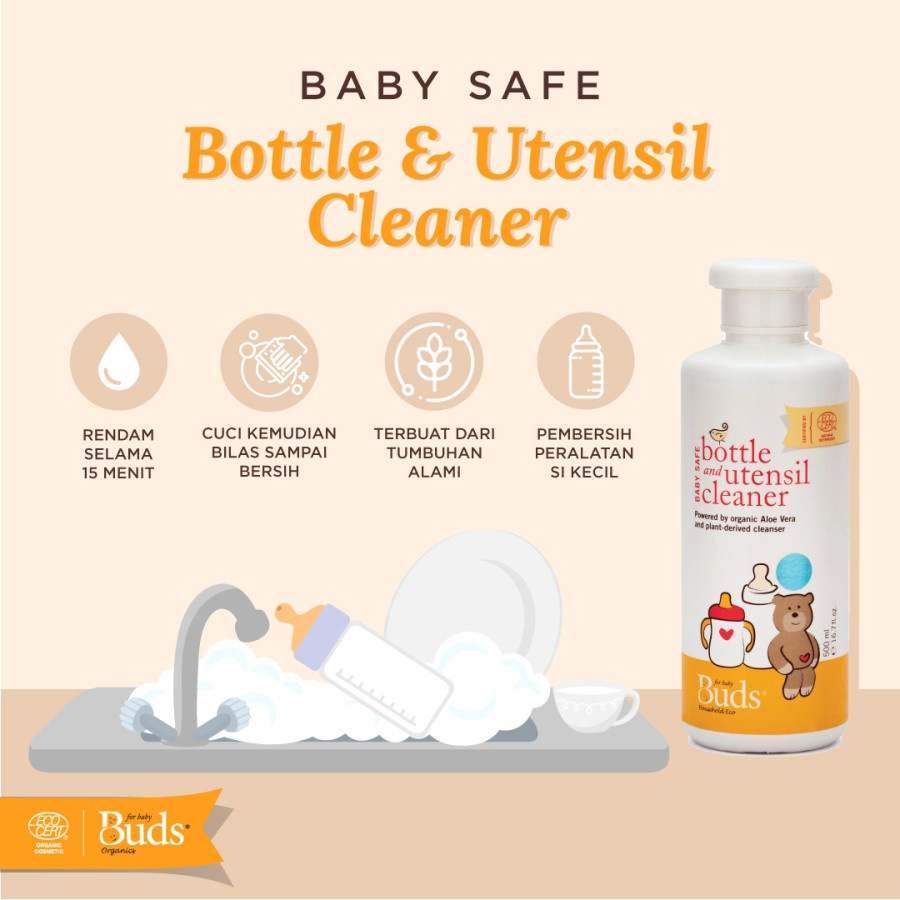 Buds Organic - Baby Safe Bottle &amp; Utensil Cleaner 500ml