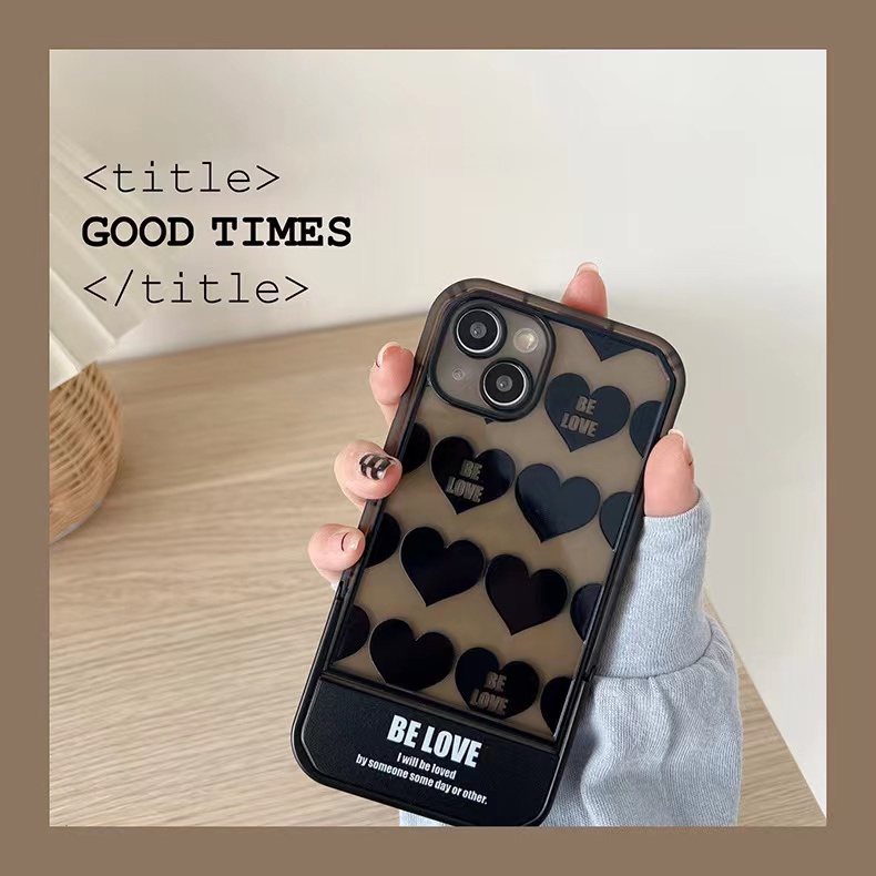 Soft Case TPU Transparan Motif Hati Untuk iPhone 13pro 12promax SE2020 11 Pro MAX 6S 7 8plus X XS XR