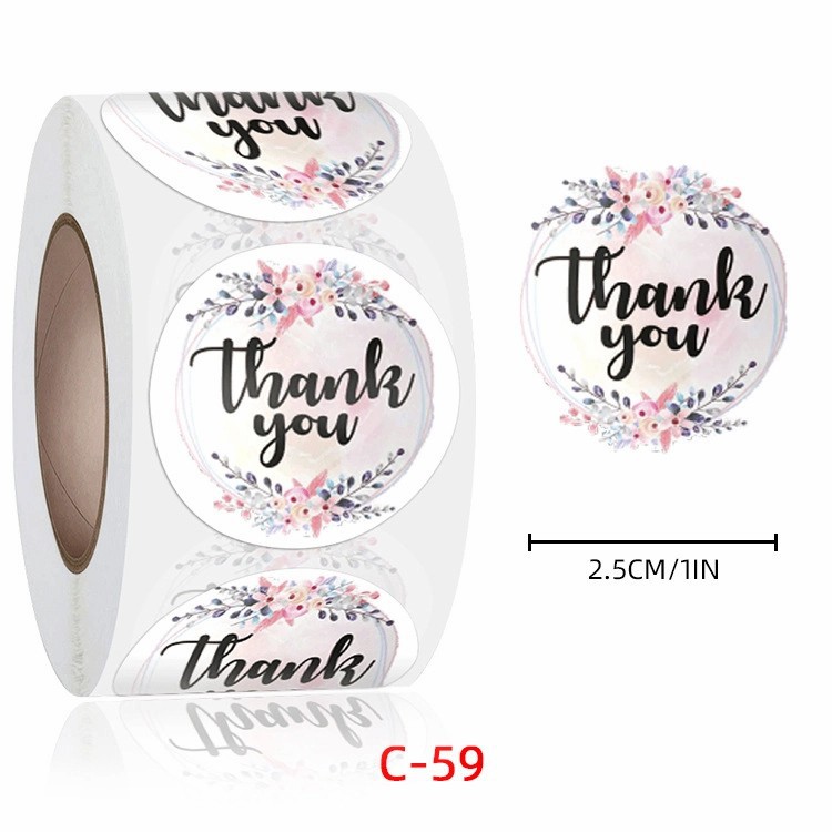 

Sticker Thank You Bunga isi 500 Stiker Rol Murah Cutting Sticker Vinyl