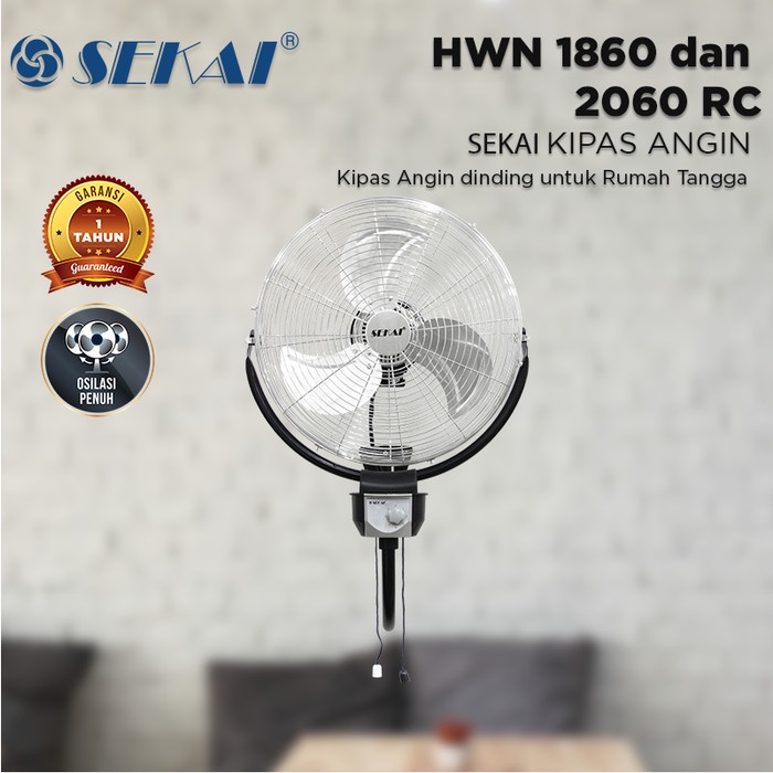 SEKAI Metal Wall Fan HWN1860CO Kipas Dinding 18&quot; HWN 1860 CO