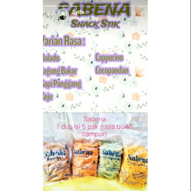 

Snack Stick Sabena (cemilan)