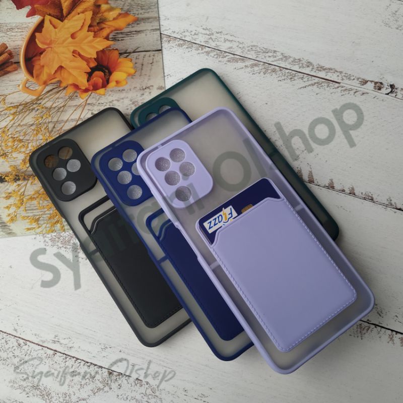 Card Case Samsung A22 (4G) / SM-A225F / SM-A225F/DS / SM-A225M / SM-A225M/DS Case Slot Kartu Protection Camera