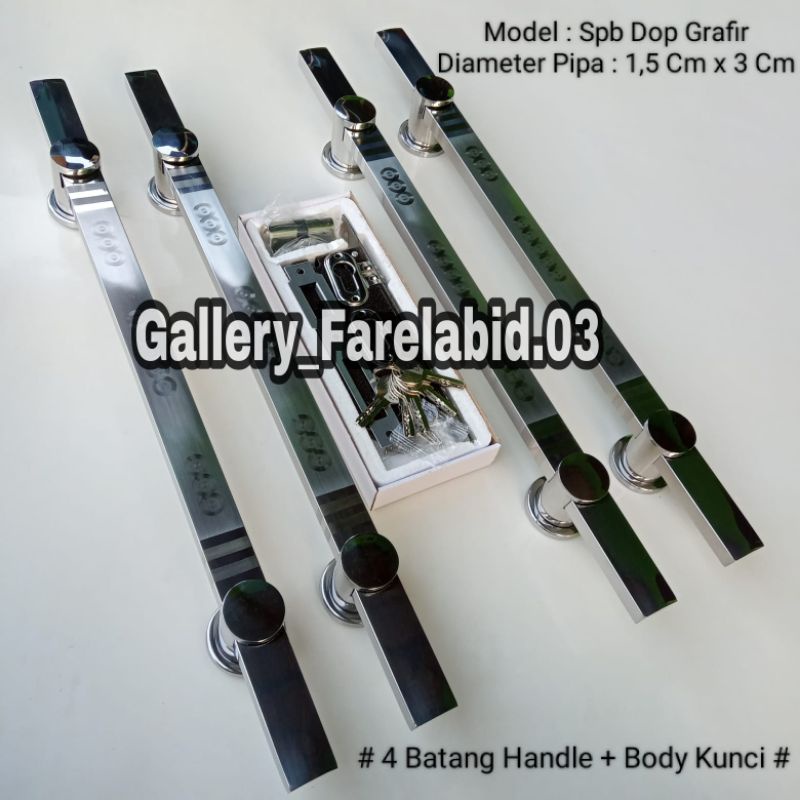 Handle Pintu Kupu Tarung 60 Cm Set Kunci Gagang Tarikan Pintu 45 Cm Pegangan Pintu Rumah Minimalis 33 Cm