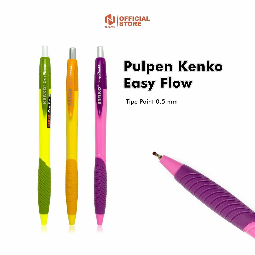 

Pulpen Bolpen kenko Easy Flow 62 - Tinta Formula Baru