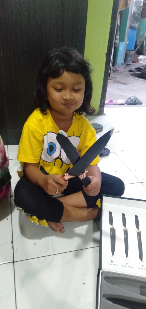 [ Oxone ] Pisau Set Marble Oxone Ox 609n - Black Marble Serie 6pcs