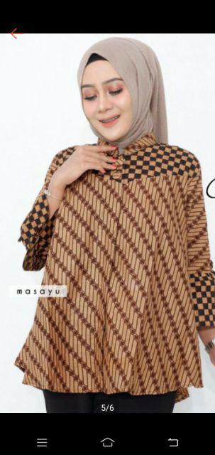 Blouse Combi Salur Blouse Batik Cewek Blus Batik Wanita Seragam Batik Kerja Batik Solo Batik Modern
