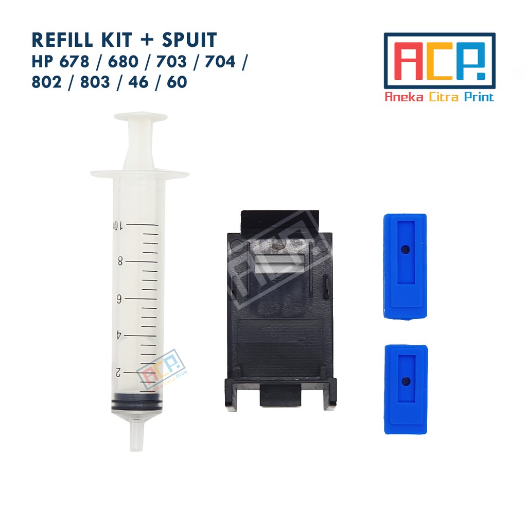 Refill Tool Kit Sedot Tinta Cartridge HP 680 678 682 802 803 46 60 703 704 + Spuit 10 ML