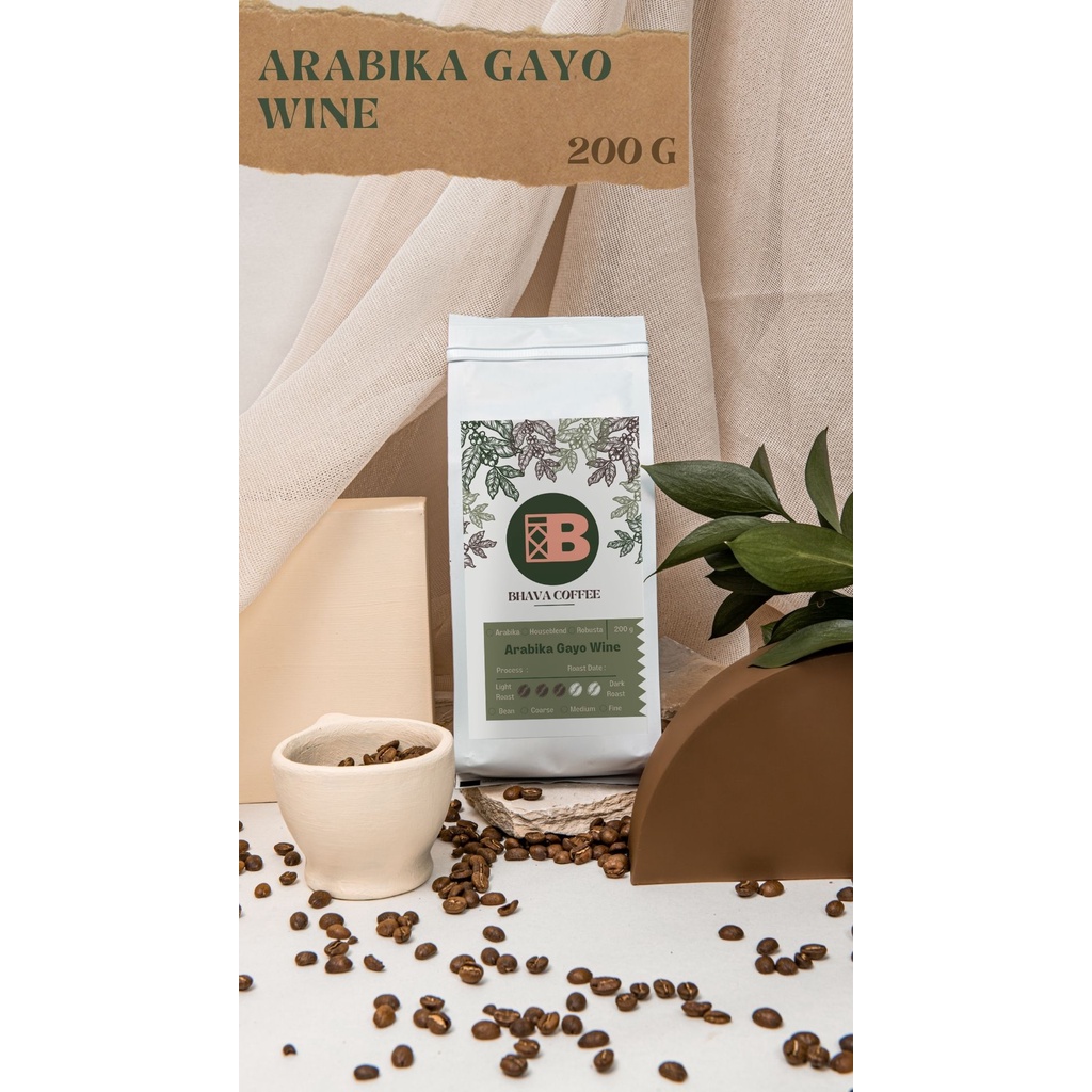 

BHAVA COFFEE - Gayo Wine Arabika 200GR Biji / Bubuk | Wine Processed - Medium Roasted