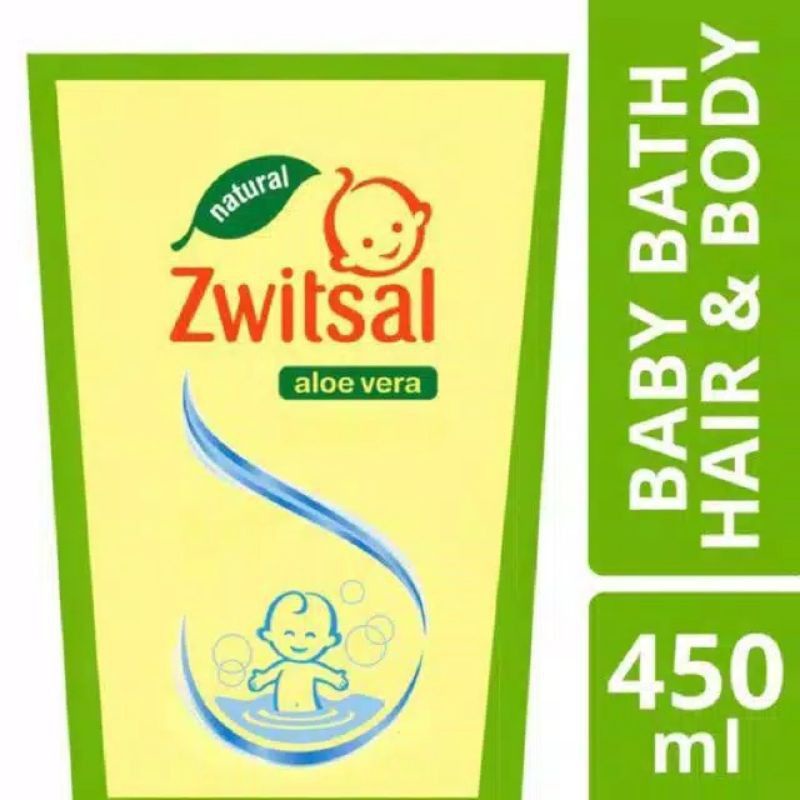 Zwitsal Baby Natural Bath Hair&amp;Body Aloevera 450Ml -Baby Soap Refill, Sabun Bayi Reffil