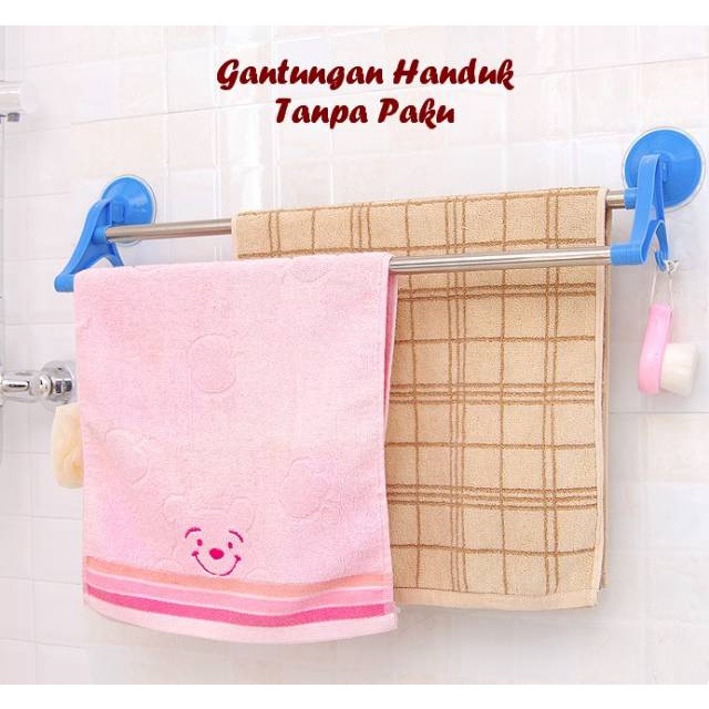 Gantungan Handuk Kamar Mandi Model Tempelan Super Kuat Panjang