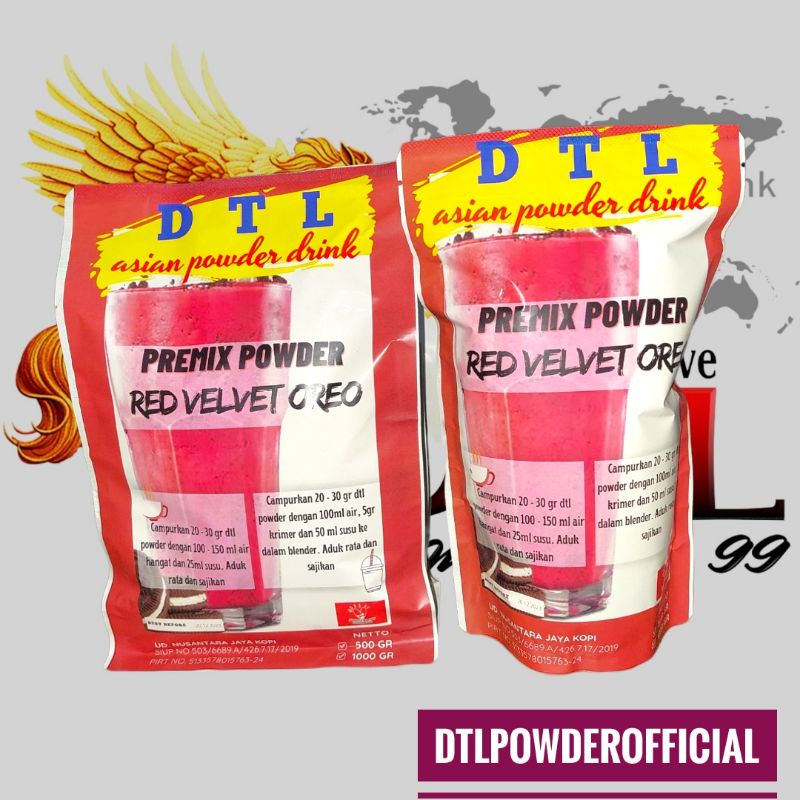 

BUBUK MINUMAN PREMIX RASA RED VELVET OREO / POWDER DRINK MERK DTL
