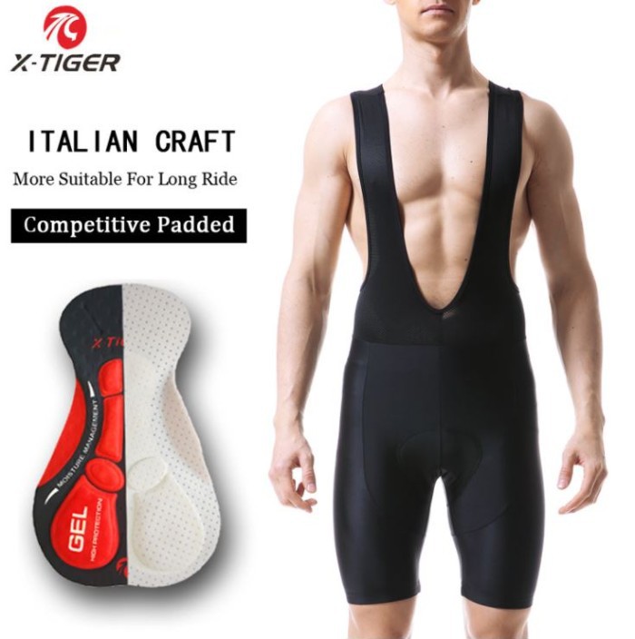 Celana BiB Sepeda X-TIGER 3D Cut, Breathable, Sweat &amp; Shock Absorbtion