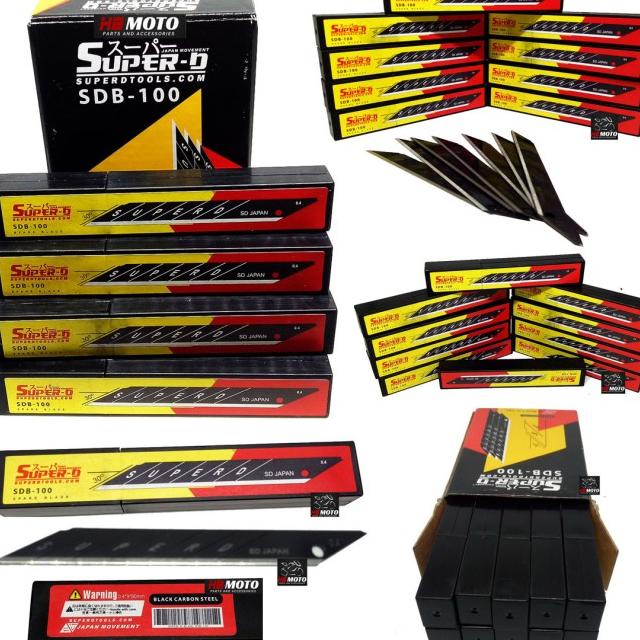 

1Pack Isi 10Pcs Super-D Japan Sdb-100 Black Carbon Cutter Spare Blade