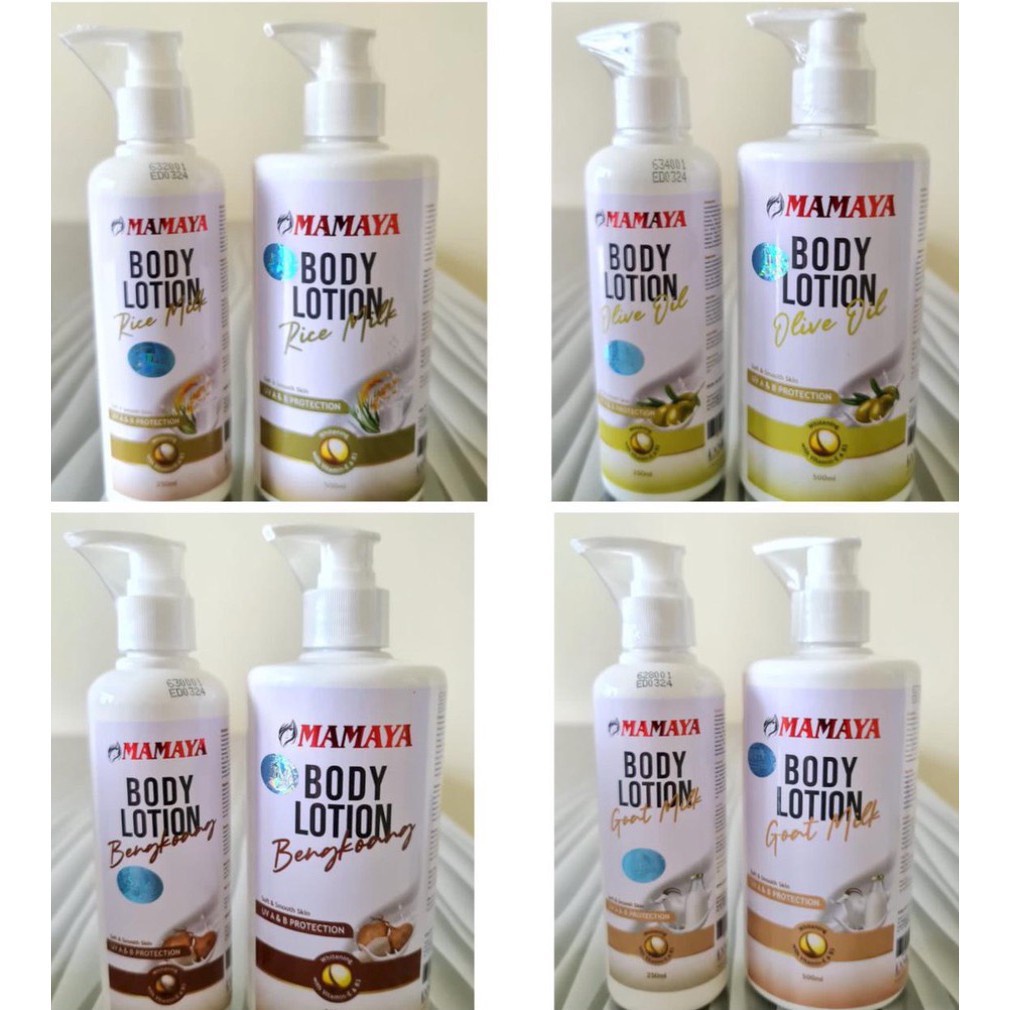 ⭐ BAGUS ⭐ MAMAYA Body Lotion Goat | Rice Milk | Olive Oil | Bengkoang Pemutih Whitening 250ml &amp; 500ml Papaya (✔BPOM)