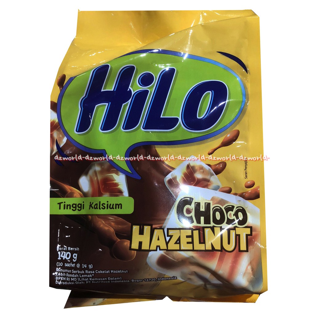 Hilo Susu Choco Hazelnut 10Sachet Susu Bubuk Rendah Lemak Hailo Coklat Kemasan Pouch