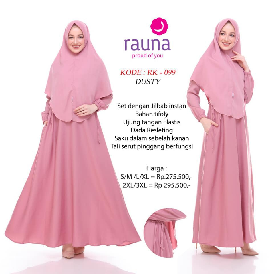 DRESS SYAR'I SET JILBAB / RAUNA RK - 99 / FASHION MUSLIM