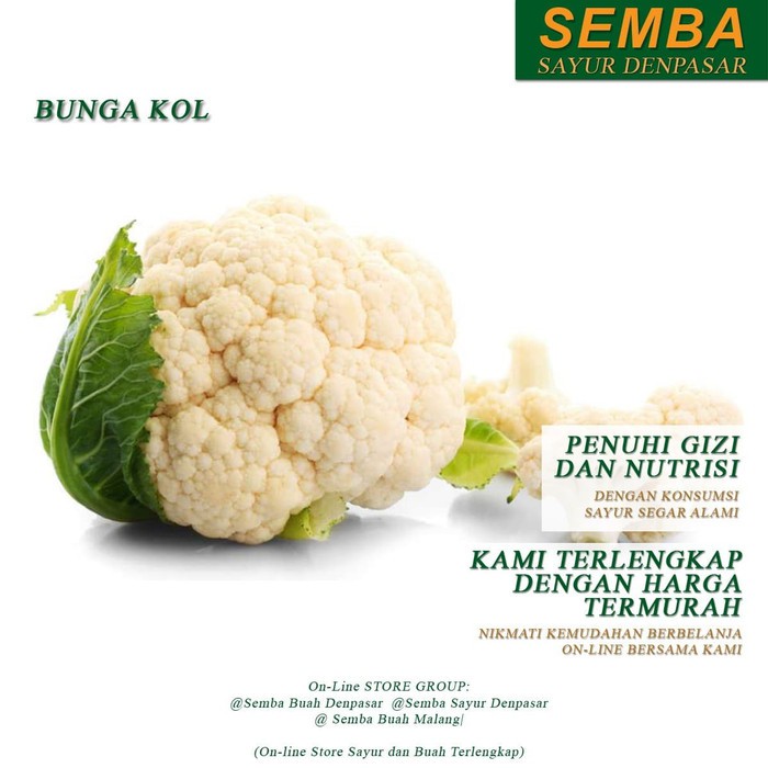

BUNGA KOL sayur sayuran DENPASAR BALI sembako bumbu dapur lauk food bahan makanan murah fresh