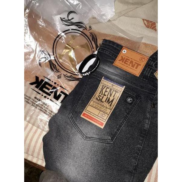 Ax3S Celana Jeans Pria Original Murah Slim Fit Brand Kent Dark Grey Jtf9