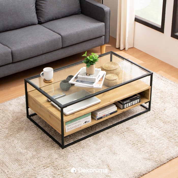 Dekoruma KOZU Meja Tamu Kaca | Meja Sofa | Coffee Table