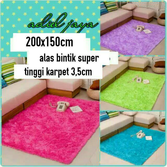  BIG PROMO Karpet  bulu  rasfur lembut busa empuk 200x150x3 