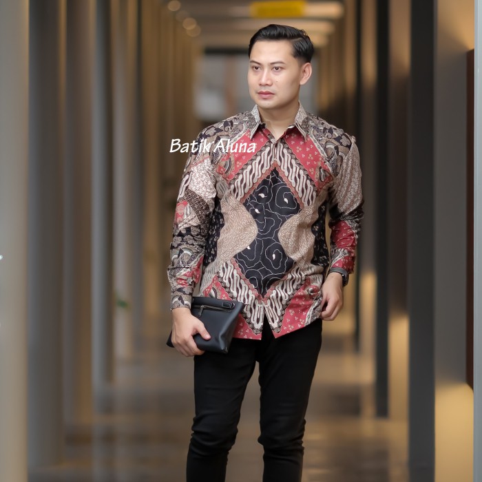 BAJU BATIK PRIA Batik Pria Lengan Panjang Premium Modern Original Full Furing Kemeja Batik Pria Lengan Panjang Slim Fit Lapis Furing Batik Cowok Batik Couple Lengan Panjang Reguler Batik Pria Modern Bahan katun Batik Pekalongan Fashion Batik Aluna