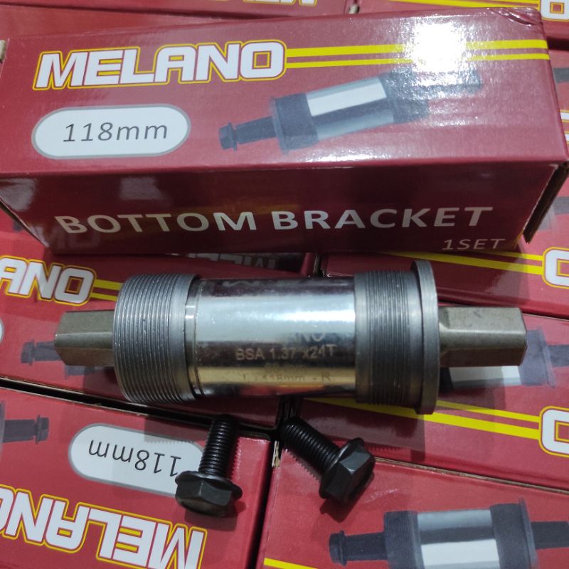 BB BOTTOM BRACKET MELANO LEBAR 118 MODEL CRANK KOTAK AS TENGAH 118MM