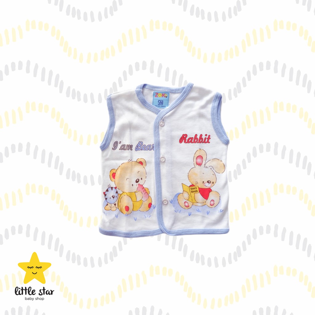 ISI 3 PCS - Zoko Atasan Kutungan Anak Bayi Newborn | Baju Singlet Kaos Kancing Cewek Cowok