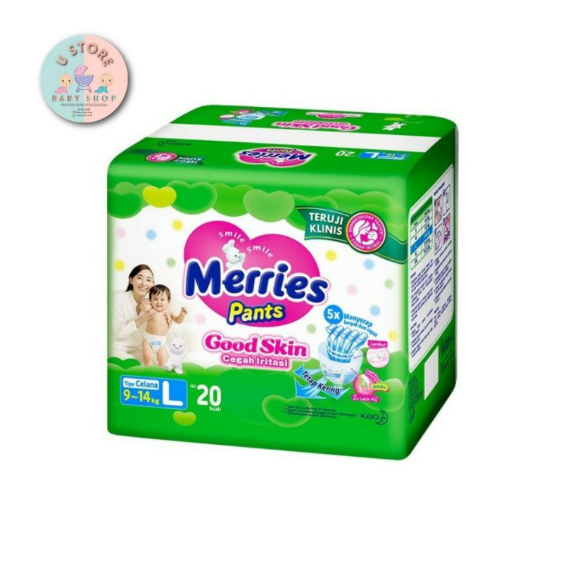 Merries Pants Good Skin L20, XL16 popok bayi murah