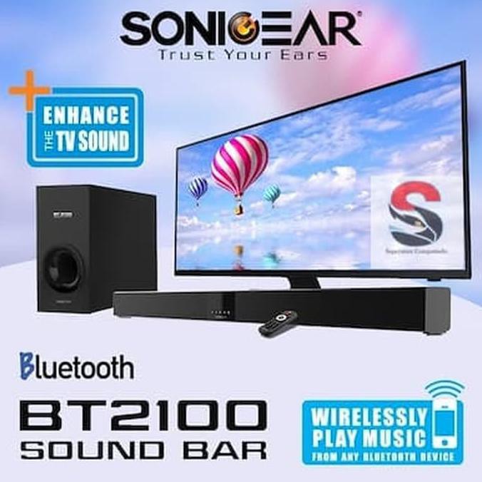 Super Sale Sonicgear BT2100 - Bluetooth Soundbar With Subwoofer Ready Stock
