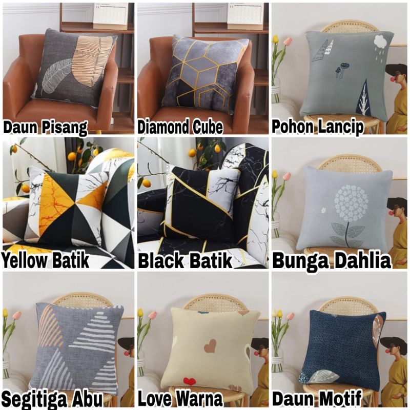 PILLOW CASE ELASTIS-Sarung Bantal Sofa Import