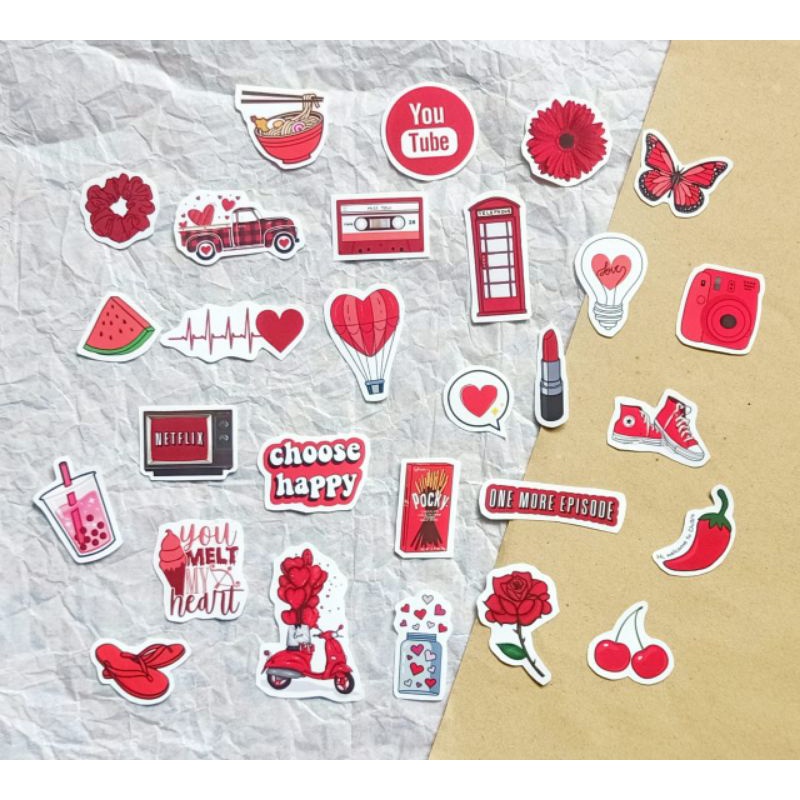 

STICKER VINYL GLOSSY AESTHETIC MERAH