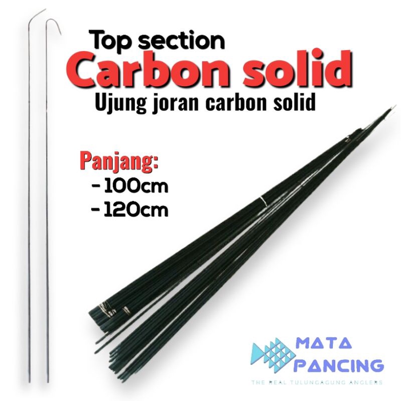 Ujung joran top section solid bahan carbon solid graphite panjang 100 120 cm carbon blank bukan sutet