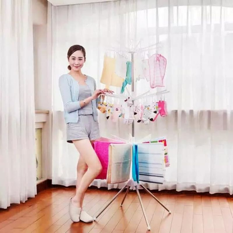 Rak Jemuran 24 Klip Jemuran 3 Tingkat Handuk Baju Bayi Celana Dalam Stainless Steel 1 dan 2 Tingkat/