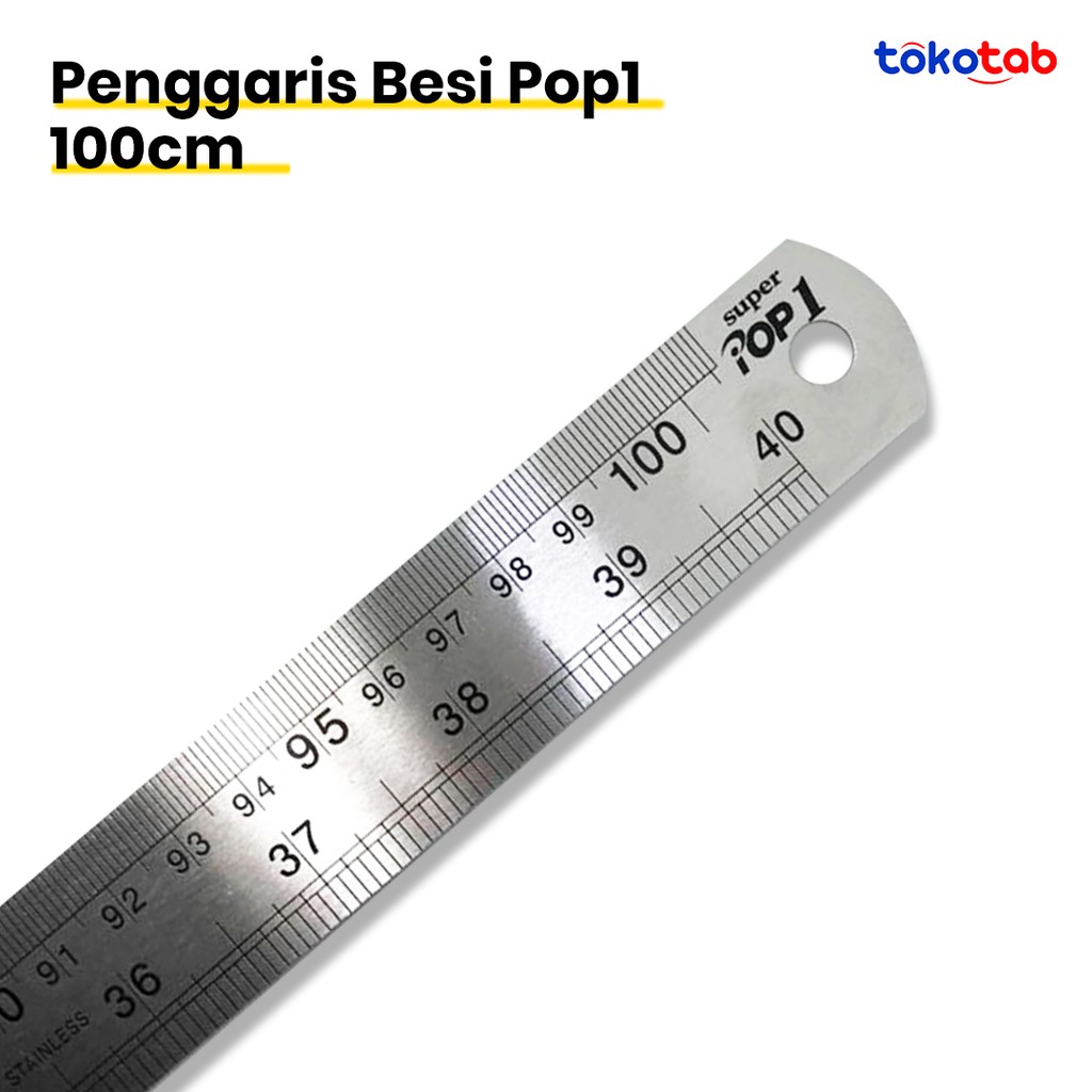 

Penggaris Mistar Besi Stainlees Steel POP1 100cm