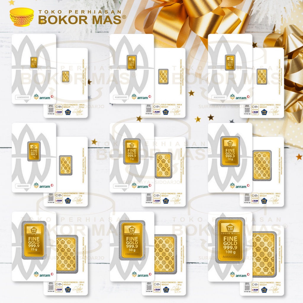 LOGAM MULIA 24K CERTICARD EMAS ANTAM 0.5, 1, 2, 3 GRAM