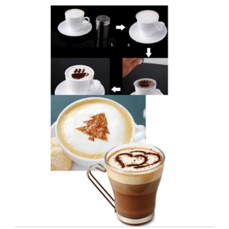 cetakan kopi 16 in 1 set coffee printing cappuccino latte art