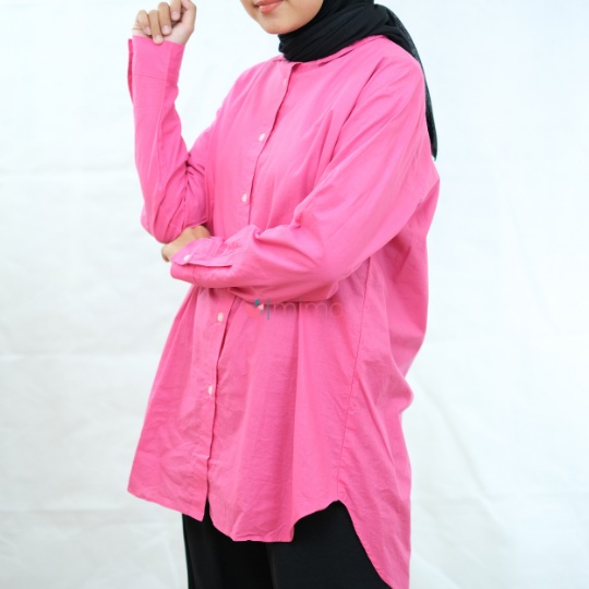 Lady Long Kemeja (Oversized Kancing Lengan 1)