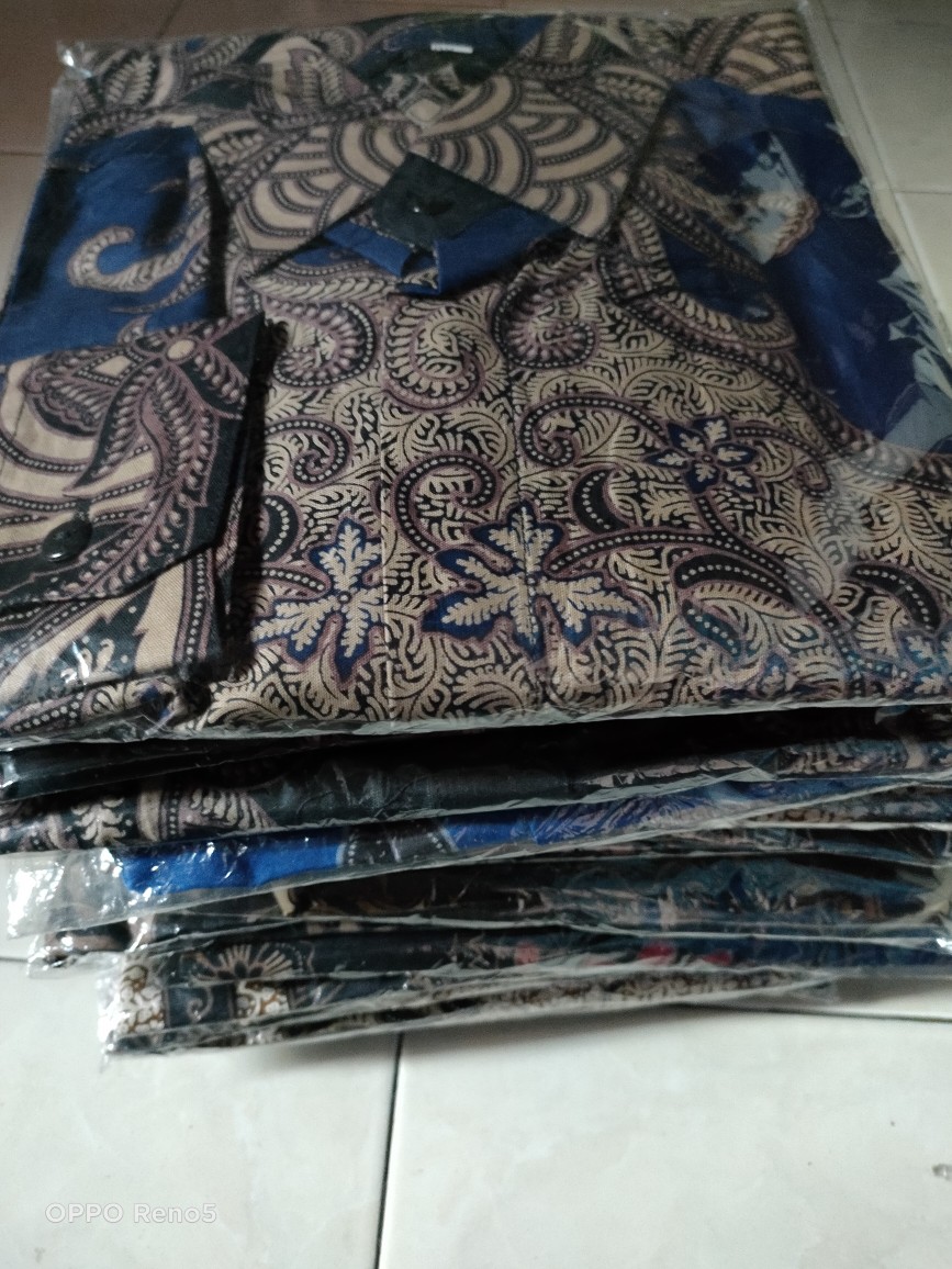 Batik Pria Lengan Panjang Batik Azmil Hrb026 Motif Keratonan Kode 002 Size M L Xl Xxl Reguler