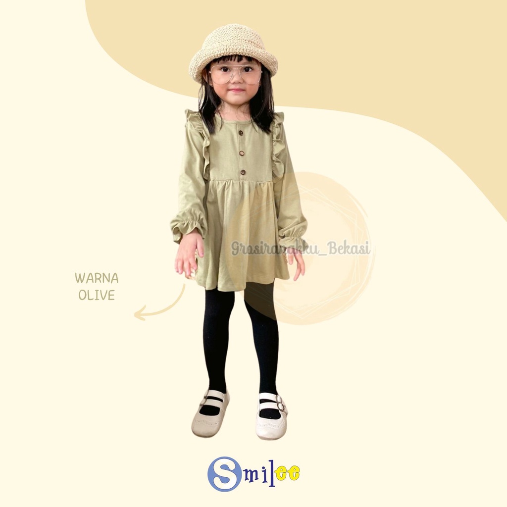 Tunik Anak Kaos Smilee Hamida Mix Warna 1-5Tahun