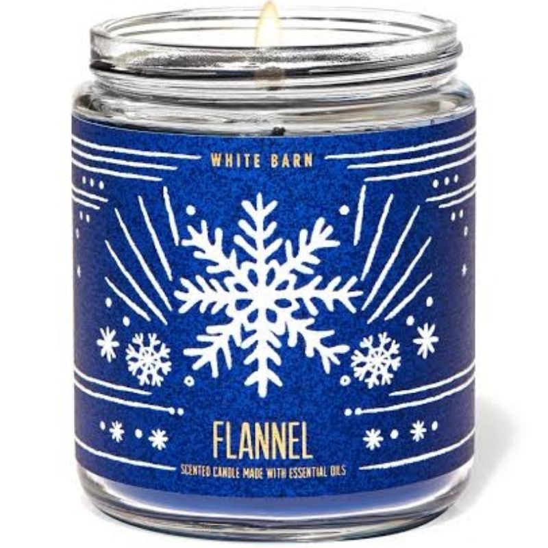 BATH AND BODY WORKS BBW FLANNEL SINGLE MEDIUM WICK CANDLE 198 G