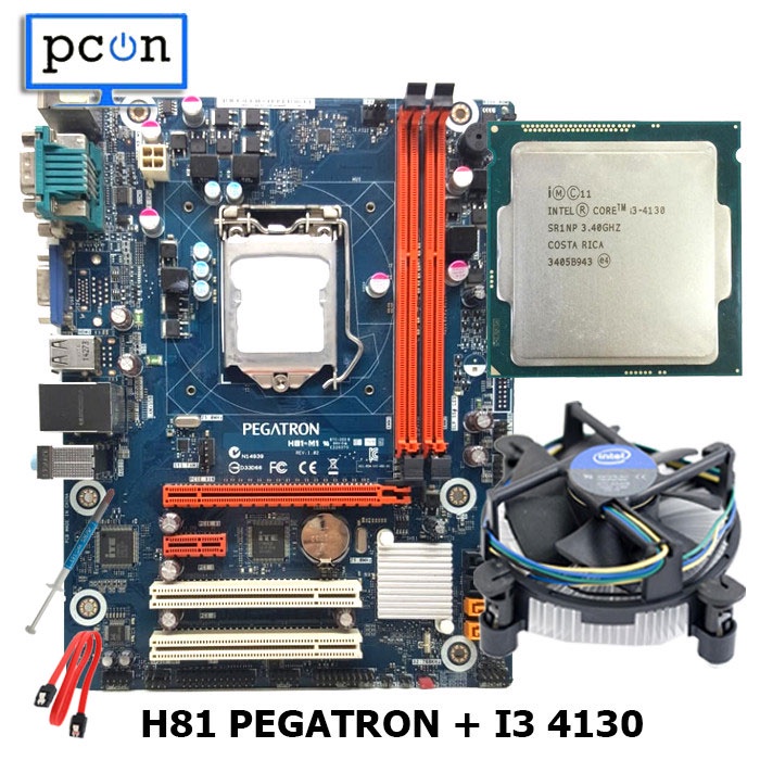 Mainboard LGA 1150 H81 PEGATRON DENGAN PROCESSOR I3 4130 BONUS FAN