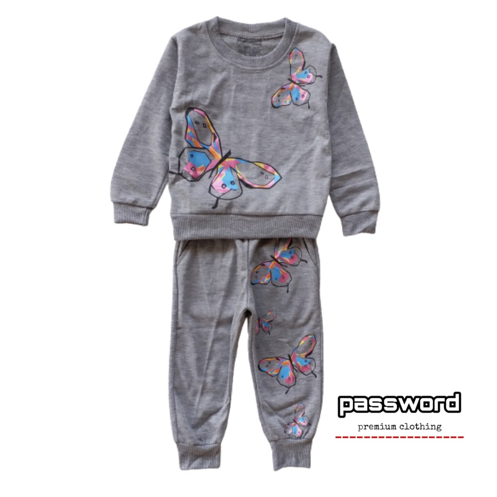 HappyOliver PASSWORD BUTIE Setelan Sweater 1 - 7 Tahun Baju Anak BerKualitas