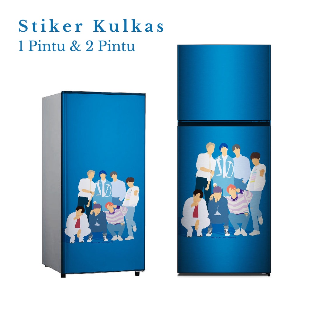 Stiker Kulkas 1 Pintu dan 2 Pintu motif BTS lucu Kode-18 - FX