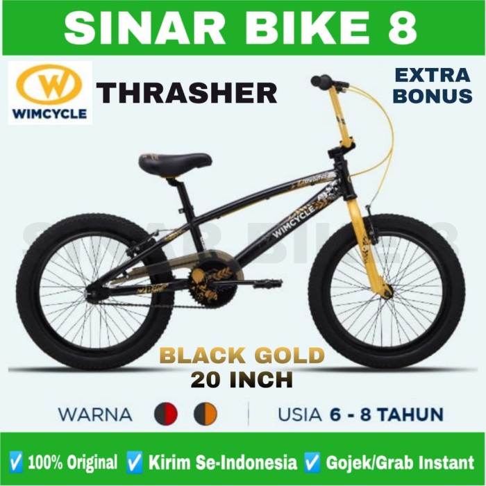 Sepeda Anak Laki Ukuran 20 Inch BMX WIMCYCLE THRASHER Garansi Resmi