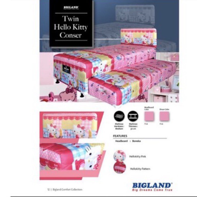 springbed 2 in 1 susun dorong anak hello kitty bigland promo murah ready stock makassar garansi 120