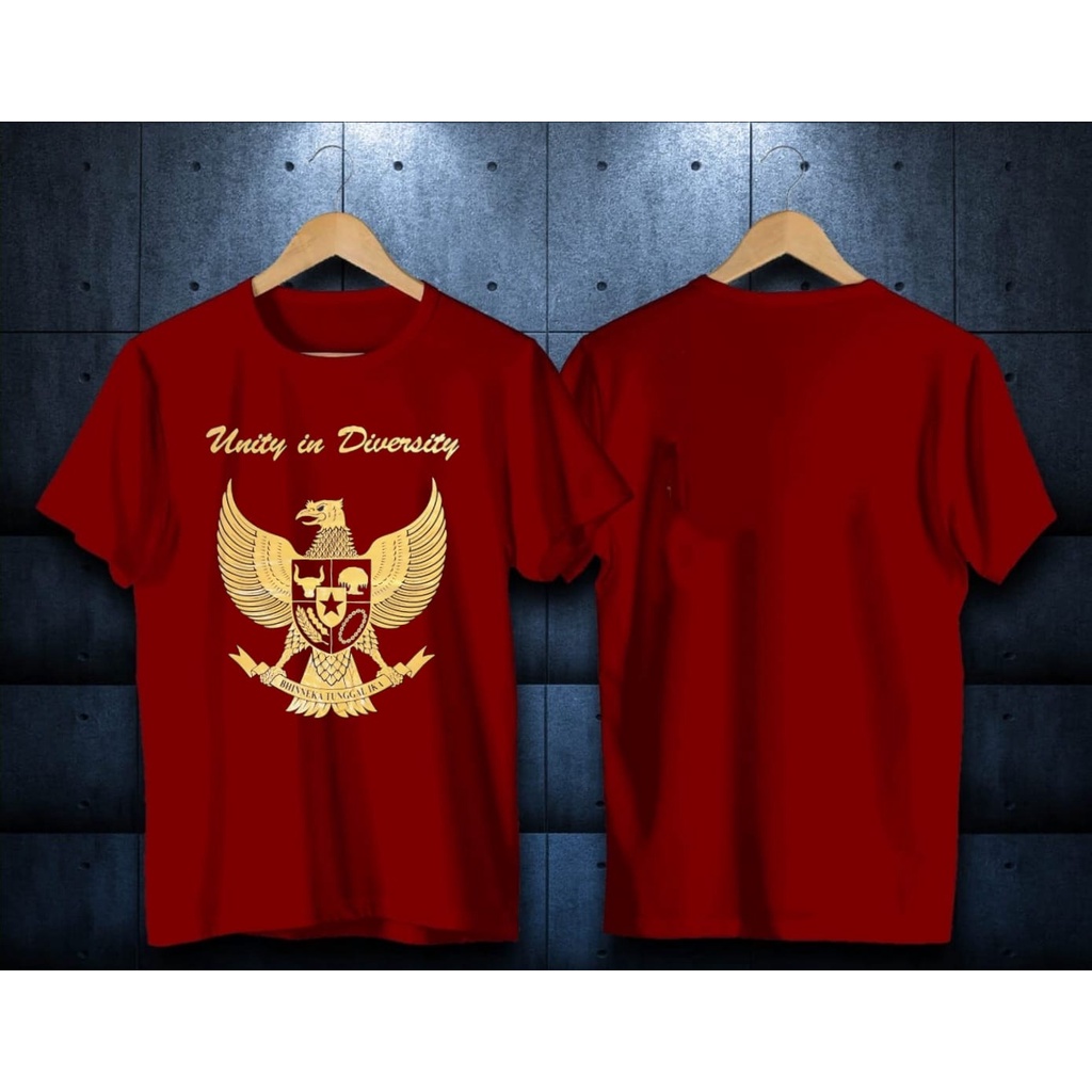 Kaos Bergambar Lambang Garuda Baju Kaos Distro Kekinian Lengan Pendek T-shirt Unisex Kaos Murah Kaos Bandung