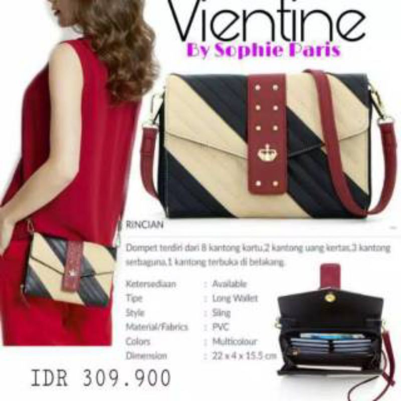 TAS DOMPET VIENTINE MAHKOTA PREMIUM SOPHIE PARIS PROMO