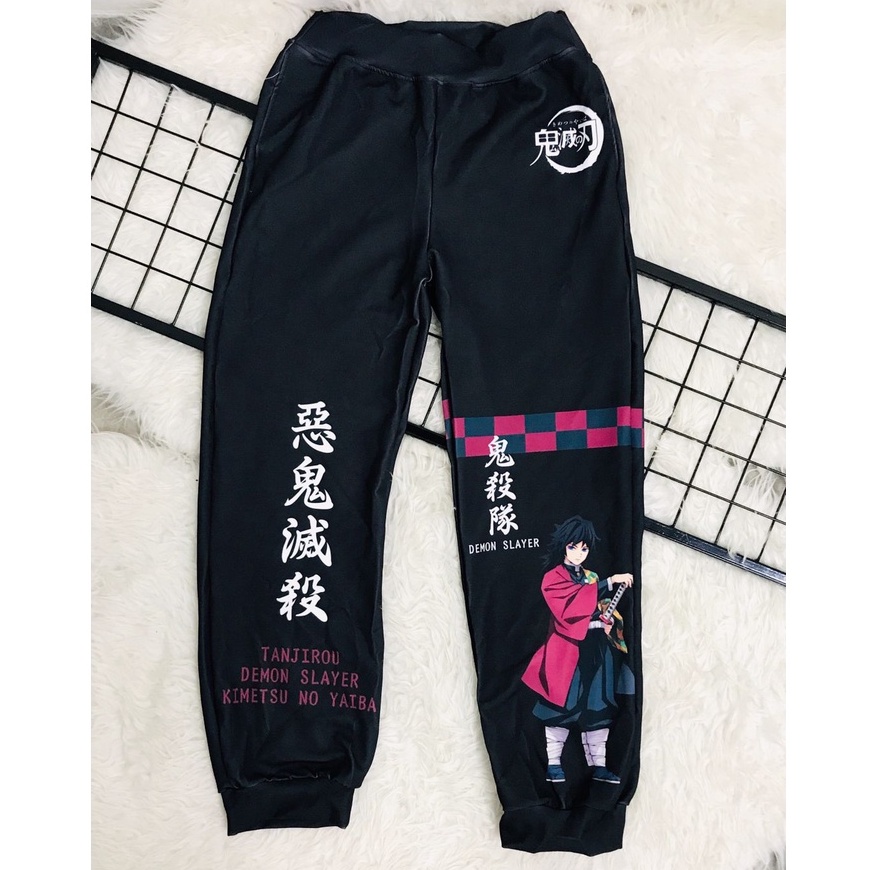 Celana Olahraga Tomioka Giyu Kanji Black Premium Unisex