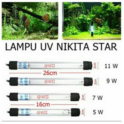 Nikita Star 5 7 9 11 watt Lampu UV Ultraviolet Aquarium Aquascape